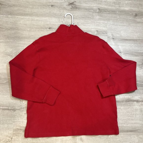 POLO RALPH LAUREN Mens 1/4 Zip‎ Pullover Sweater Sweatshirt Size L Red - Picture 7 of 7